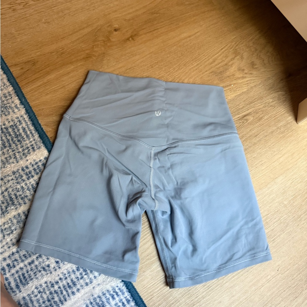 Blue High-Waisted Athletic Shorts